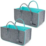 Dune Design Filztasche 50 x 25 x 25 cm 2er Set Grau/Türkis