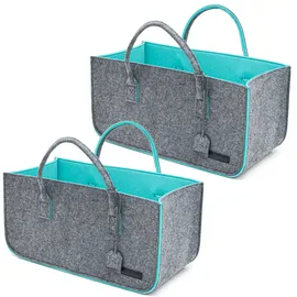 Dune Design Filztasche 50 x 25 x 25 cm 2er Set Grau/Türkis