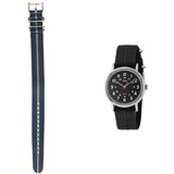 Timex Unisex Analog Quarz mit Nylon Armband T2N647 + Weekender Unisex Uhrenarmband TW7C03100