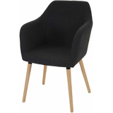 Moderne-Wohnideen Mendler Esszimmerstuhl Vaasa T381, Stuhl Küchenstuhl, Retro 50er Jahre Design Textil, dunkelgrau, helle Beine