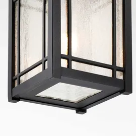 Quoizel Cedar Point 1-flg. E27 Ø19,7 cm rund / Schwarz / Aluminium, Glas klar