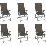 vidaXL Hochlehner Gartenstuhl 6 St. 6 x 6 x 6 cm grau