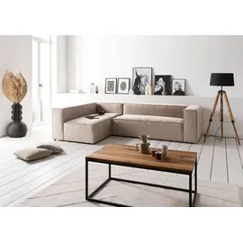 Massivmoebel24 Ecksofa modular 175x92x64 beige BRUGGE