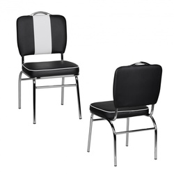 CHILLROI Esszimmerstuhl American Diner 50er Jahre Retro Schwarz Weiß