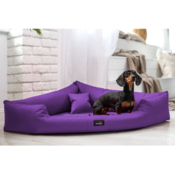tierlando Tierbett tierlando TRIVIA, Komfort Eckhundebett robustes Polyester Hundebett Hundesofa lila 100 cm x 100 cm