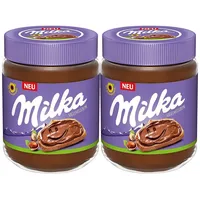 MILKA Schokoaufstrich, Milka Haselnusscreme Brotaufstrich mit Haselnüssen 350g 2er Pack