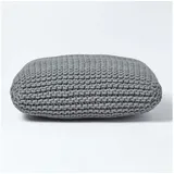 Homescapes Pouf Groß Baumwolle 70 x 20 x 70 cm Grau