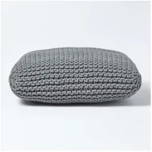 Homescapes Pouf Groß Baumwolle 70 x 20 x 70 cm Grau