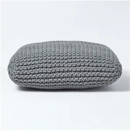 Homescapes Pouf Groß Baumwolle 70 x 20 x 70 cm Grau