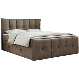 MKS Meble MKS Boxspringbett Braun, 2-Sitzer, H4, Rechteckig, 180x200 cm, Schlafzimmer, Betten, Boxspringbetten