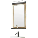 furn.design Badezimmer Spiegel in Used Wood hell und anthrazit Badspiegel mit Ablage 56 x 95 cm