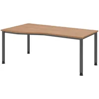 Bümö Schreibtisch Nussbaum, Nachbildung,Nussbaum, Rechteckig, 180x74x100 cm FSC Mix,