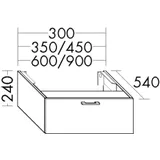 Burgbad Unterschrank Sys30 PG1 Aqua 240x350x540 Tectona Dekor Zimt, WURU035F3423 WURU035F3423