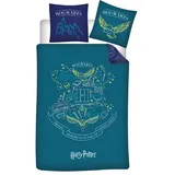 HARRY POTTER Blason Blau 140 x 200 cm + 63 x 63 cm