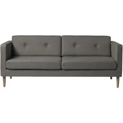 FDB Møbler L42 Firhøj Sofa 2,5-Sitzer, eiche natur / dunkelgrau