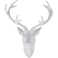 Mojawo XXL Hirschgeweih Hirschkopf Geweih 10-Ender Weiß 48x32x61cm