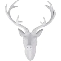 Mojawo XXL Hirschgeweih Hirschkopf Geweih 10-Ender Weiß 48x32x61cm