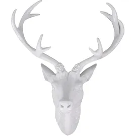 Mojawo XXL Hirschgeweih Hirschkopf Geweih 10-Ender Weiß 48x32x61cm