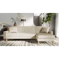 GrekPol Ecksofa mit Schlaffunktion Lila Poso Beige Universal - Beige