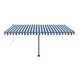 vidaXL LED Automatische Markise 400 x 300 cm blau/weiß inkl. Windsensor 3069751