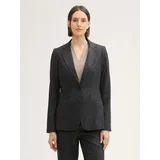 Tom Tailor Jackenblazer Blazer in Melange-Optik mit 1-Knopf-Verschluss, Black, 38