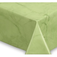 Beautex Tischdecke Wachstuchtischdecke abwischbar, Gartentischdecke Marmorstein (1-tlg) grün Oval - 140 cm x 180 cm