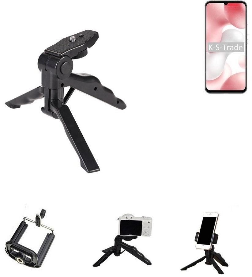 K-S-Trade für Xiaomi Mi 10 Lite Zoom Edition Smartphone-Halterung, (Stativ Tisch-Ständer Dreibein Handy-Stativ Ständer Mini-Stativ) schwarz