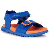 GEOX J SANDAL FOMMIEX BOY Badesandale, Sommerschuh, Poolslides, Klettschuh, mit Klettverschluss blau|orange 29 EU