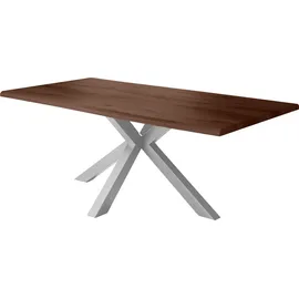 ab:stil.art.moebel Esstisch 220 x 77 x 100 cm Nussbaum/silber