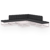 vidaXL 8-tlg Garten-Lounge-Set mit Kissen Kiefer Massivholz Modell 18
