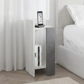Livetastic Nachtschrank Elos 27 x 60 x 25 cm Grau/Grauweiß