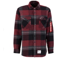 Alpha Industries Flannel Shirt Overshirt für Herren Black/Red