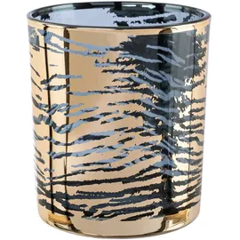 creativ home Windlicht Kerzenhalter LEOPARD Glas goldfarben