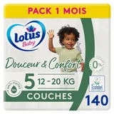 lotus Baby Douceur Naturelle Windeln, Größe 5 (12-20 kg), 1 Monat, 140 Windeln