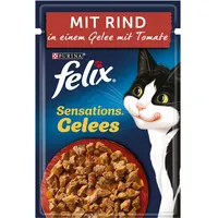FELIX Sensations Gelees Katzenfutter nass mit Rind & Tomate