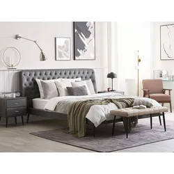 Schlafzimmer komplett Set 4-teilig grau 180 x 200 cm ESSONNE