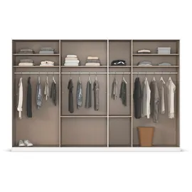 Rauch »Kleiderschrank Schrank Garderobe AGORDO mit Dekor- oder Hochglanzfront«, (in zwei Griff-Farben mit Dekor- oder Hochglanzfront), mit Außenschubkästen, in 6 Breiten und 2 Höhen MADE IN GERMANY, grau (graumetallic), B:315cm H:210cm T:54cm,