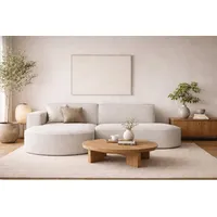 kaiser möbel Ecksofa Sofa L form, Couch L form MODENA STUDIO stoff Verita Ecru, Links