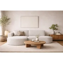 kaiser möbel Ecksofa Sofa L form, Couch L form MODENA STUDIO stoff Verita Ecru, Links