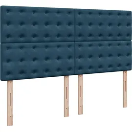 vidaXL Boxspringbett mit Matratze Blau 180x200 cm Samt
