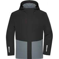 James & Nicholson JN1878 Regenjacke Unisex Schwarz/Grau 4XL