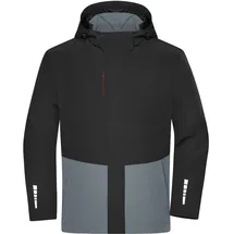 James & Nicholson JN1878 Regenjacke Unisex Schwarz/Grau 4XL