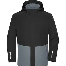James & Nicholson JN1878 Regenjacke Unisex Schwarz/Grau 4XL
