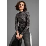 LAURA SCOTT Longsleeve in modischem Leoparden-Print - NEUE KOLLEKTION, Gr. 46, grau-gemustert, , 29370617-46