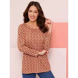 Classic Basics Sieh an! Longshirt in apricot-rostrot-bedruckt | Gr.: 52