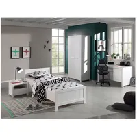 Lomadox Mädchenzimmer Kinderzimmer Set Weiß Kleiderschrank Bett Schreibtisch Regal