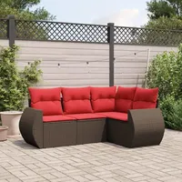 vidaXL Gartensofa-Set 4-tlg. braun