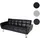 Mendler Schlafcouch Kunstleder 3-Sitzer Schwarz