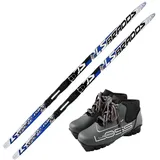 Langlaufski Langlauf Ski Set für Kinder: Langlauf Ski + Bindung+ Langlaufschuhe blau 170 cm