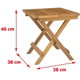 prestige home living outdoor 2er Set Holzliegestuhl mit Tisch aus Akazie klappbar